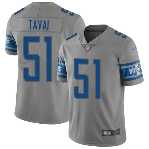 Detroit Lions Limited Gray Men Jahlani Tavai Jersey NFL Football #51 Inverted Legend->detroit lions->NFL Jersey